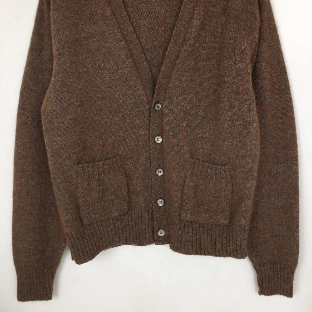 Vintage Puritan Brown Cardigan Sweater Wool Blend Grandpa core Academia Men’s XL